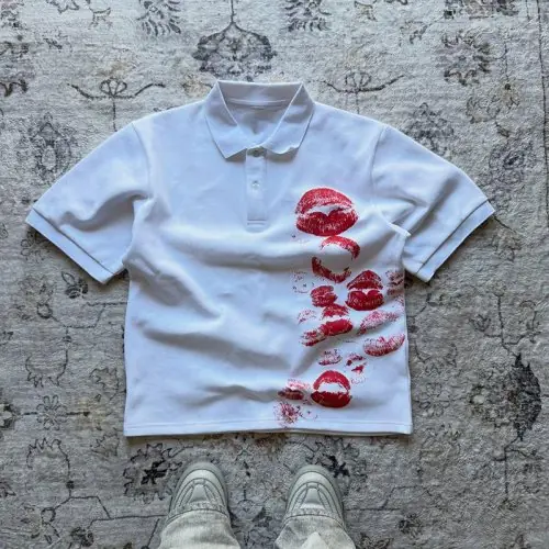 Image de T-Shirt Rayé Vintage Chic Y2K Femme