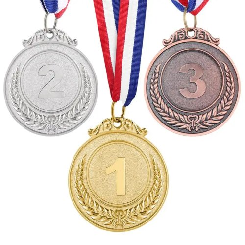 Image of 3Pcs/set Gold Silver Bronze Prizes Winners Reward Medals Sports Day Competitions Awards Medal Adults Kids Outdoor Games Souvenir