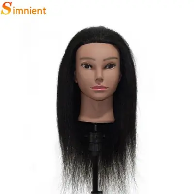 Image de Tête de Mannequin Afro avec Cheveux Humains - Idéale pour le Tressage