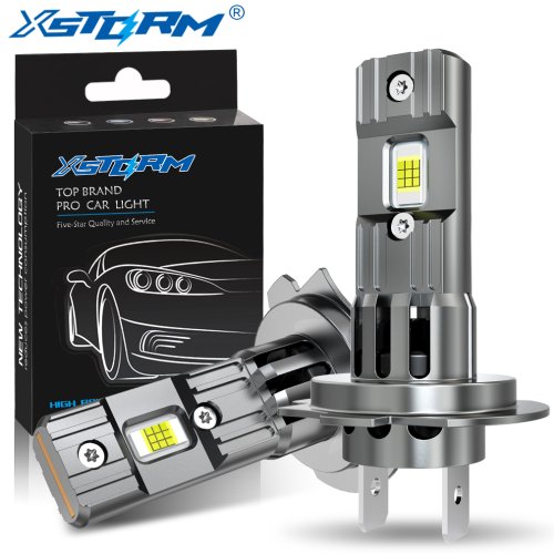 Imagen de Kit de Faros LED H7 Mini Bombilla 100W 25000LM 6000K CSP para Coches, Luces delanteras y Antiniebla, Iluminación Blanca Potente 12V