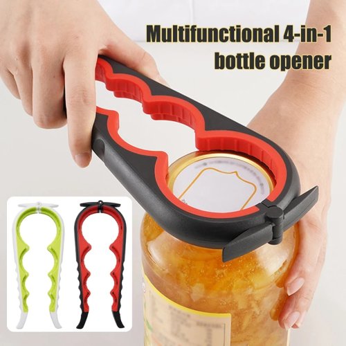 Image of All-in-One Multi-Functional Can Opener with Bottle Opener, Cap Twister, and Anti-Slip Grip – Premium Kitchen Tool for Easy Opening of Cans and Bottles
