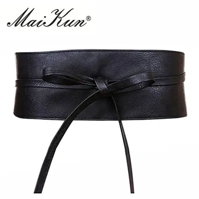 Image de Ceinture Boho Faux Cuir - Style Obi avec Nœud