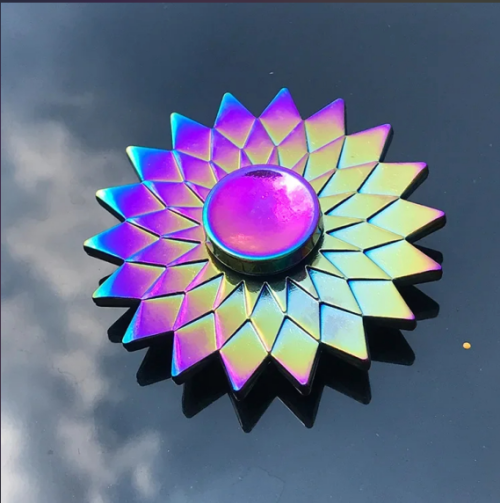 Imagen de Fidget Spinner de Metal de arcoíris, Spinner de mano EDC colorido, juguete antiansiedad para niños y...