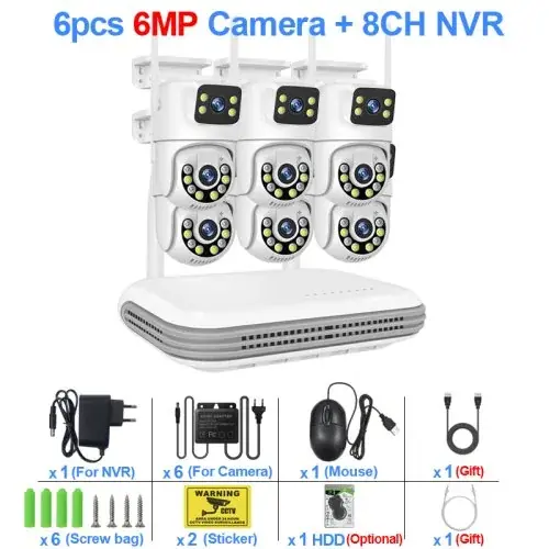8CH NVR and 6 Cam