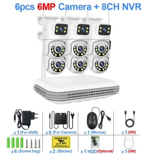 8CH NVR and 6 Cam