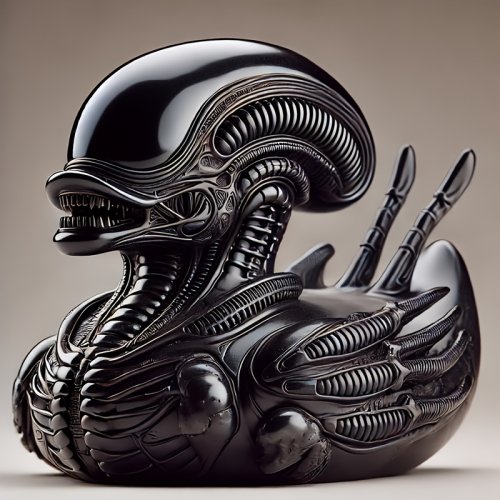 Bild von Alien-Enten-Harzstatue, böse Alien-Ente-Ornament, Auto-Armaturenbrett und Schreibtischdekoration aus Kunstharz, lustige Geschenkidee