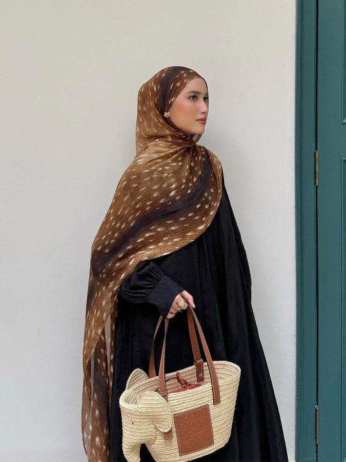 Hijabs bohemios con estampado de ciervo para mujer, chal de acuarela, hiyab musulmán suave, envoltura ligera de algodón Modal, pañuelo para la cabeza de otoño Ramanda