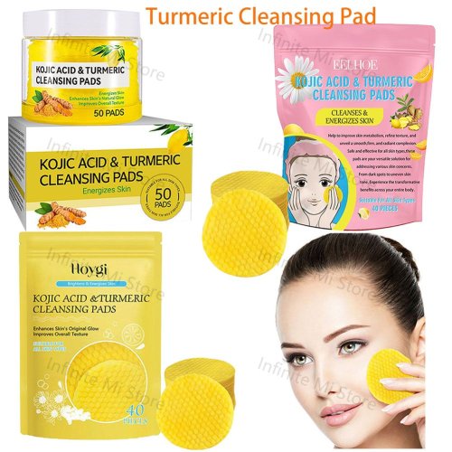 Bild von 40/50 stücke Kurkuma Koji säure Reinigungs pads Peeling Pads Gesichts schwämme zur Reinigung Peeling tägliche Reinigung Hautpflege