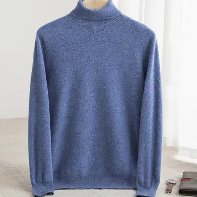 Image de Pull Col Roulé Homme Laine Mérinos - Grande Taille