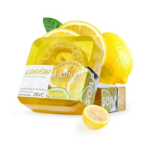 Image de Savon Naturel au Citron & Luffa - Visage Purifié