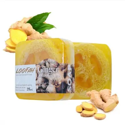 Image de Savon Gommant au Gingembre & Loofah - Éclat Naturel