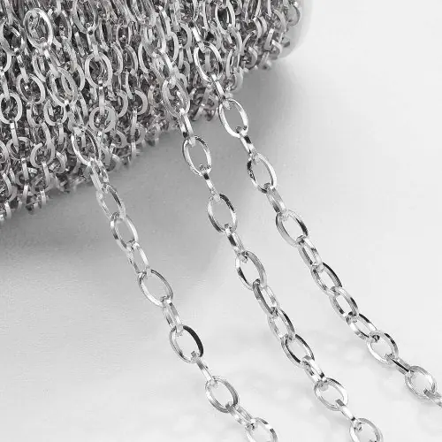 Image de Chaîne Acier Inoxydable 1m - Maillons Solides Rolo 5mm