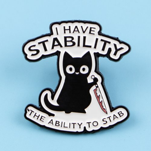 Immagine di Spilla Gatto Divertente con Citazione - Accessorio Fashion