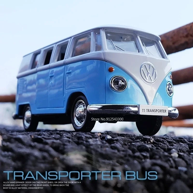 Afbeelding van 1:36 Diecast Volkswagen T1 Bus Miniature Auto - Metaal Speelgoed Voertuig voor Kinderen en Collectie