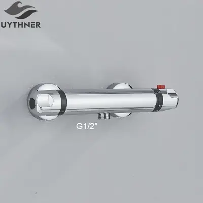 Image de Robinet de Douche Thermostatique Chromé - Design Élégant & Contrôle Précis