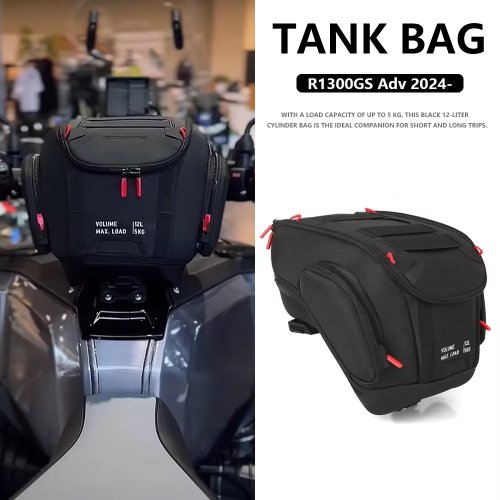 Image of Premium Waterproof Motorcycle Fuel Tank Bag with Logo Design – 12L Capacity Portable Tool Backpack for BMW R1300GS Adventure, GS1300, R 1300 GS ADV 2024-2025