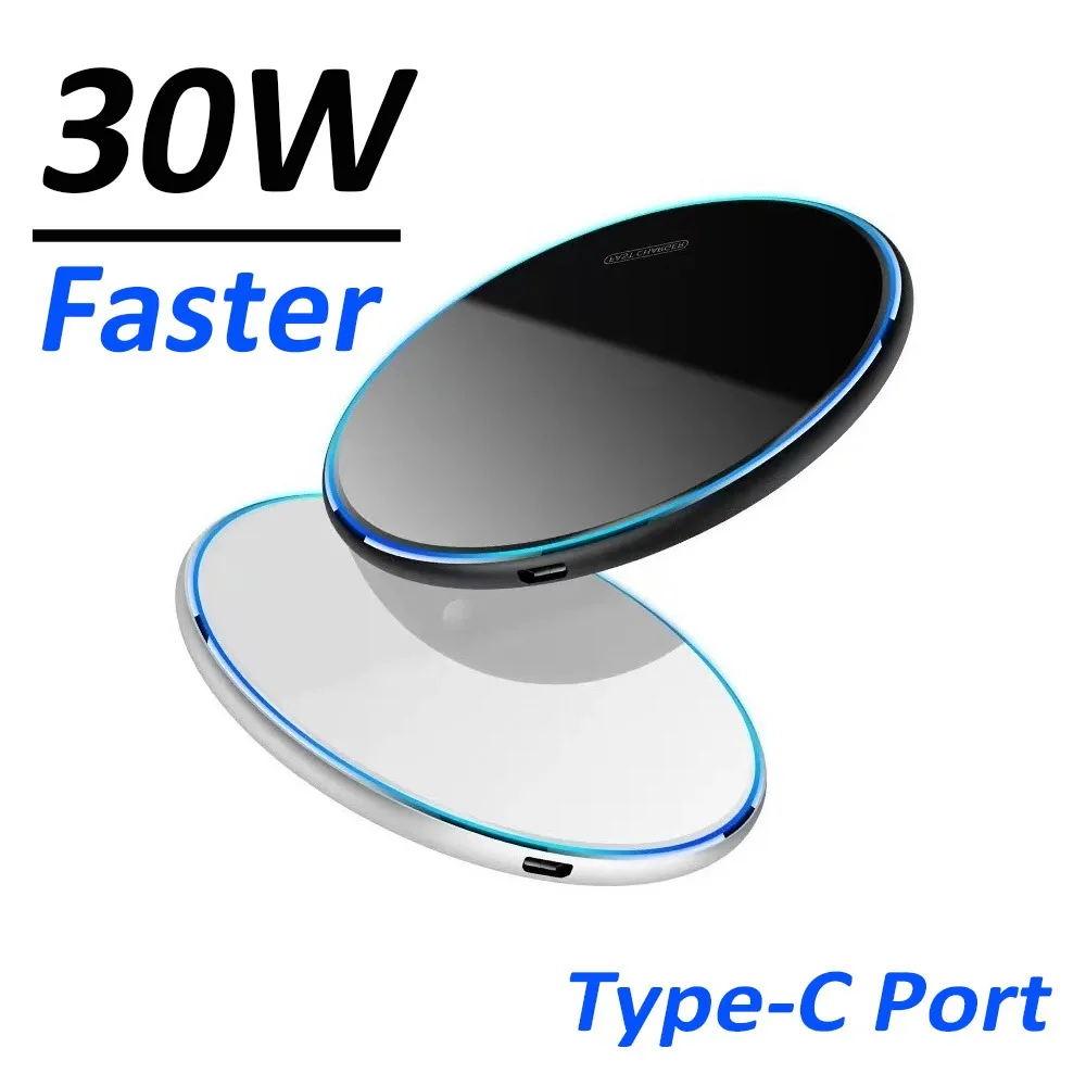 Bild von LED-Nachtlicht mit Wireless-Ladepad für iPhone 16, 15, 14, 13, 12 Pro Max, Samsung Galaxy S25, S24 und Xiaomi – Schnelle Drahtlose Ladestation mit Nachtlampe-Funktion