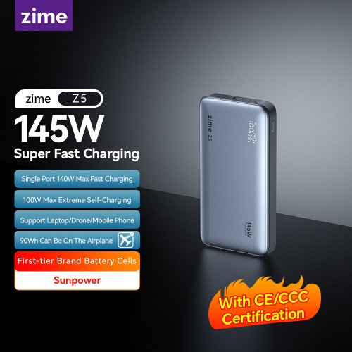 Immagine di zime Z5 145W PowerBank 25000mAh PD Caricatore portatile ad alta efficienza a ricarica rapida per laptop e telefoni con batteria esterna