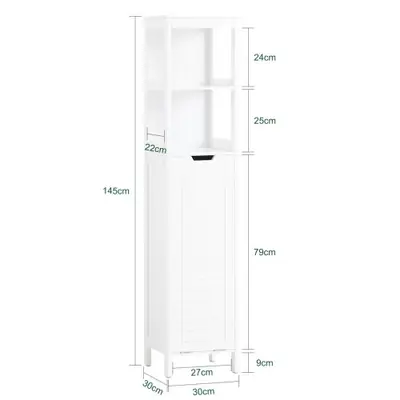 Image de Armoire de Salle de Bain Étroite avec Sac à Linge Pliable