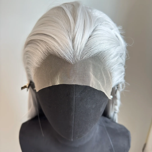 Afbeelding van Natuurlijk Uitzienende Lange Rechte Synthetische Pruik met Witte Kant voor Vrouwen – Hoge Temperatuurvezels, 13x4 Kantbasis, Perfect voor Cosplay en Dagelijks Gebruik