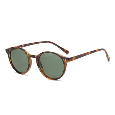 Image de Lunettes de Soleil Rondes Polarizées - Style Rétro Léopard