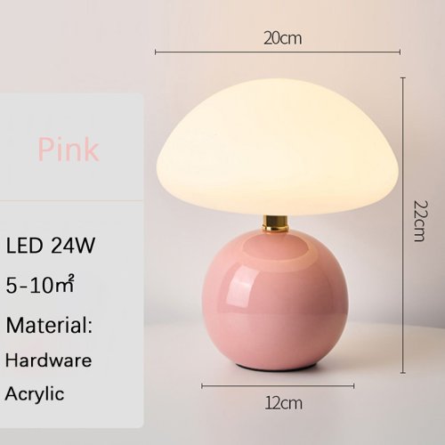 Imagen de Una lámpara de mesa decorativa con enchufe USB rosa/naranja/rojo/blanco/beige para lámpara decorativ...