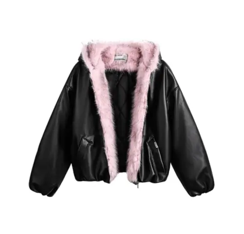Image de Parka Vintage Y2K à Capuche en Faux Fourrure pour Femme