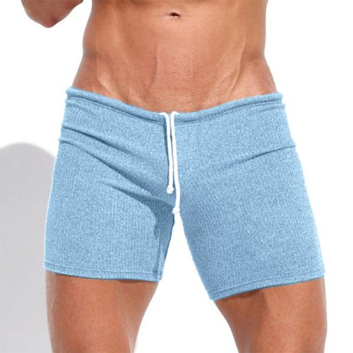 Image of Men's Lightweight Breathable Drawstring Shorts – Solid Color Swimwear for Running, Sports, Surfing, Beach, and Vacation