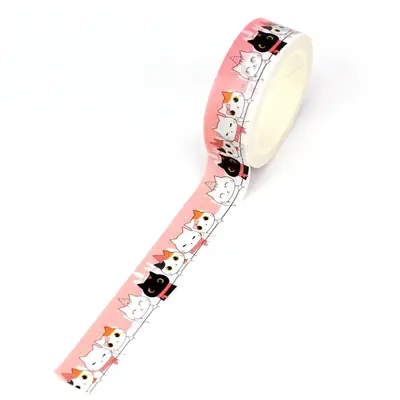 Image de Rubans Washi Kawaii Chat - Décoration Mignonne pour Scrapbooking
