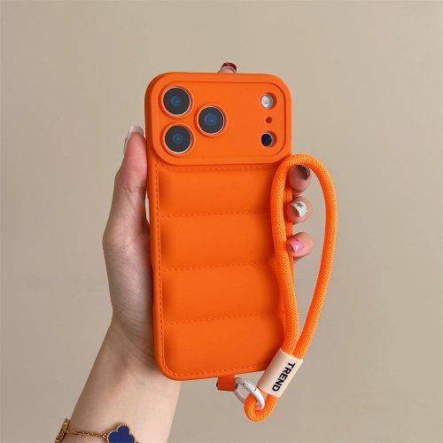 Imagen de Funda de silicona suave para iPhone 17 16 15 14 13 12 11 Pro Max Plus Air protección de cámara a prueba de golpes cubierta de correa de muñeca