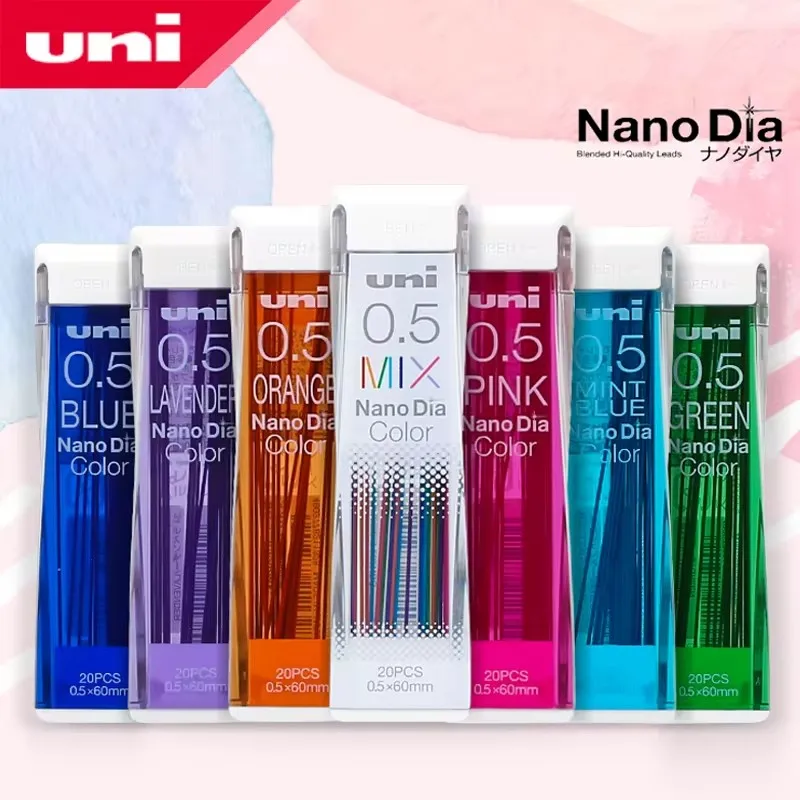 Afbeelding van Japan Uni Nano Dia Kleur 0,5 mm Gekleurde Vullingen voor Potlood - 202NDC - Hoge Kwaliteit Schrijfbenodigdheden