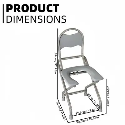 Image de Chaise de toilette inoxydable pliable - Soutien sécurisé pour seniors et personnes à mobilité réduite