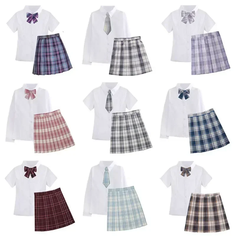 Afbeelding van Japanse Schoolmeisjes Uniform Set met Korte en Lange Mouwen – Sexy JK Seifuku Jurk met Plooirok voor Cosplay en Schoolkleding