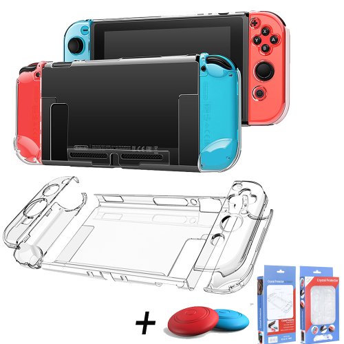 Afbeelding van Dockbare Doorzichtige Harde Hoes voor Nintendo Switch – 3-in-1 Beschermhoes met Handgreepafdekking voor Joy-Con Controllers