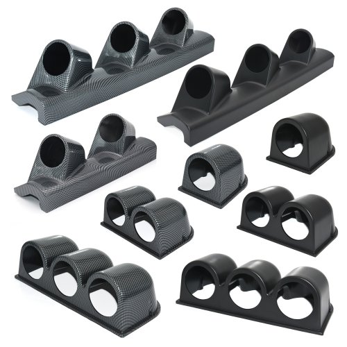 Afbeelding van 52 mm Auto Gauge Pod Zwart - Universele Beugel voor 2 Inch Meter, Single, Dual of Triple Hole, Links en Rechts Drive, Geschikt voor Racewagens