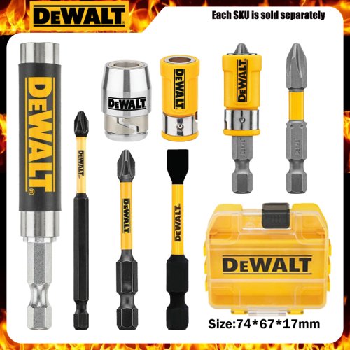 Imagen de DEWALT PH2 57MM 89MM SL8 57MM HSS Bit manga plateada/amarilla varilla de extensión Hexagonal Mini caja de almacenamiento accesorios de herramientas eléctricas