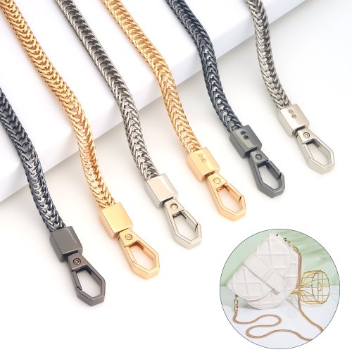 Immagine di Borsa a Catena con Osso di Serpente in Ferro - Borsa Piatta Artigianale con Tracolla Regolabile, Accessori per Borse Fai da Te