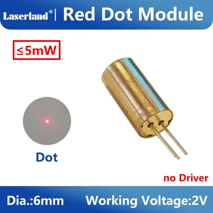 Red 6mm 5mW 2V Dot