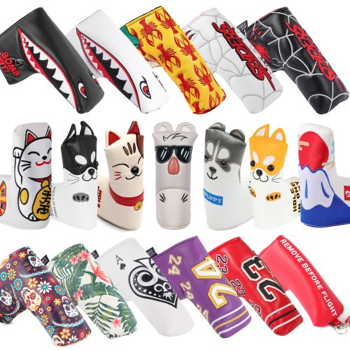 Image of Premium White Blade Putter Cover with Secure Closure – Protective Headcover for Golf Putters