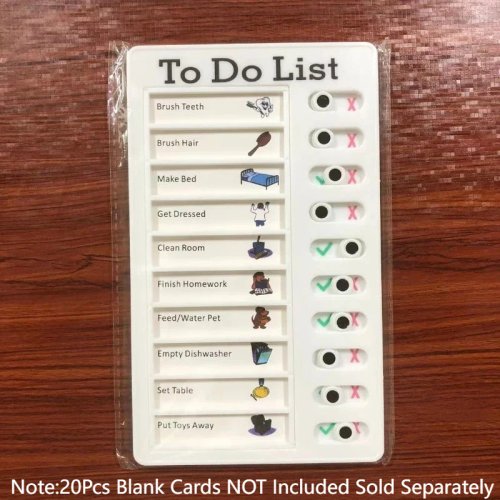Imagen de Tablero de Tareas para Niños con 20 Tarjetas en Blanco