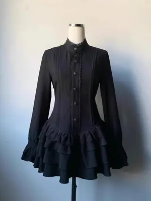 Image de Robe Gothique Vintage à Lacets - Style Lolita Y2K
