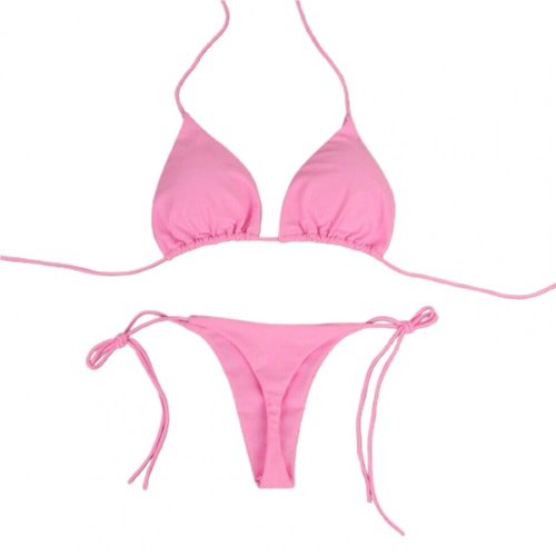 Zdjęcie Elegancki zestaw bikini damski 2024 – jednoczęściowy strój kąpielowy z dekoltem w serek i regulowanymi paskami, idealny na plażę