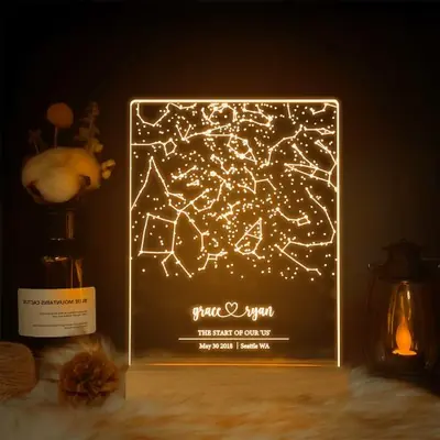 Image de Lampe de constellation personnalisée - Veilleuse romantique