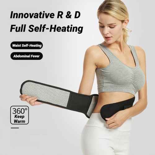 Immagine di Cintura Lombari Regolabile con Terapia Magnetica Autoriscaldante per Supporto e Massaggio della Schiena, Fascia Sportiva per Protezione e Recupero Muscolare
