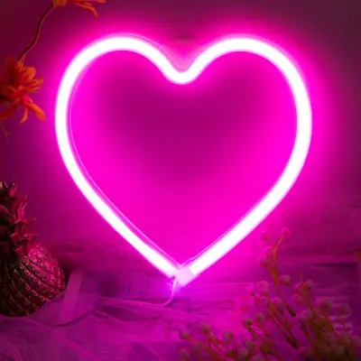Image de Cœur Lumineux LED Rose - Décoration Romantique