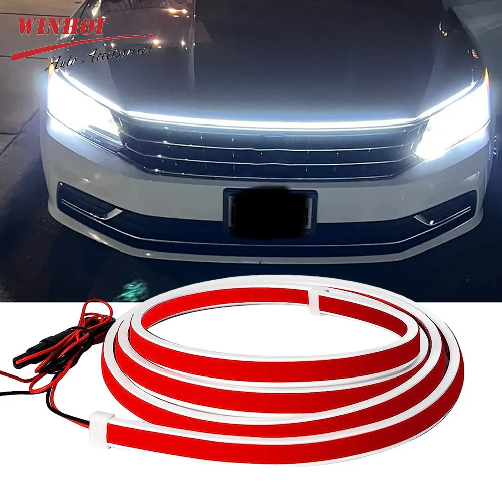 Immagine di Striscia LED Flessibile per Paraurti Anteriore Auto con Scansione Dinamica – Luci di Marcia Diurna DRL Decorative per Fari Automatici