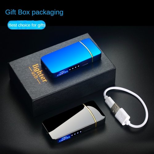Image of Premium Outdoor Windproof Electric Lighter with Dual Arc, USB Rechargeable, LED Display, Touch-Sensitive Design, High-Power Ignition for Smoking Accessories