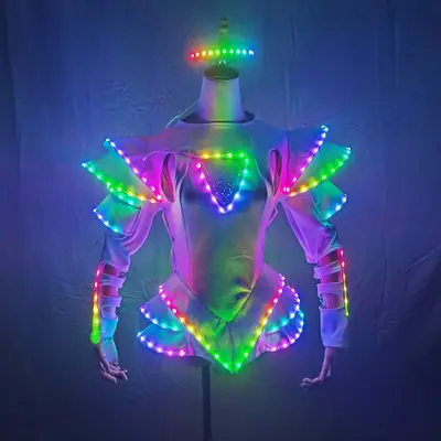 Image de Robe de mariée LED Lumineuse - Tutu Éclairé pour Danse et Fêtes