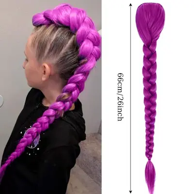 Tresses Violettes Longues pour Enfants - Cosplay & Fêtes