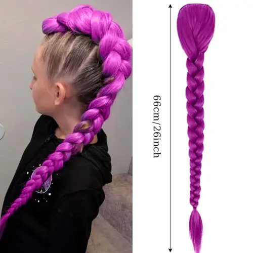 Image de Tresses Violettes Longues pour Enfants - Cosplay & Fêtes